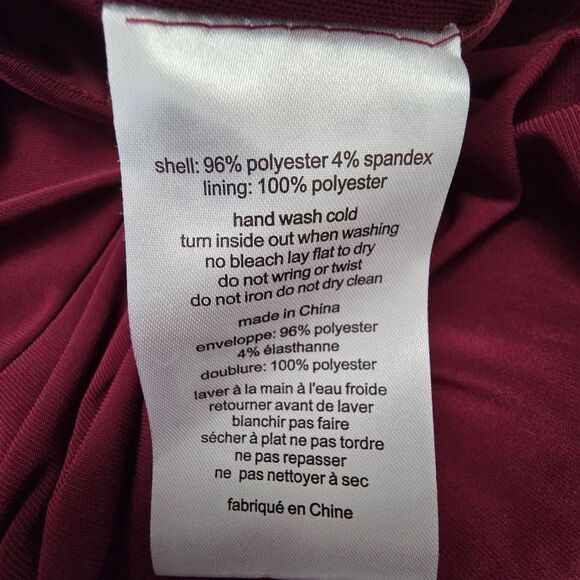 NWT OLEG CASSINI Wine Rhinestone Keyhole Sheath Gown 16 Formal - Picture 16 of 16